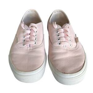 VANS bubblegum pink leather lace up Off The Wall coastal sneakers women’s sz 8